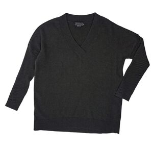 HATCH Maternity Eva V-Neck Sweater Womens Size 2 Black Knit Pullover